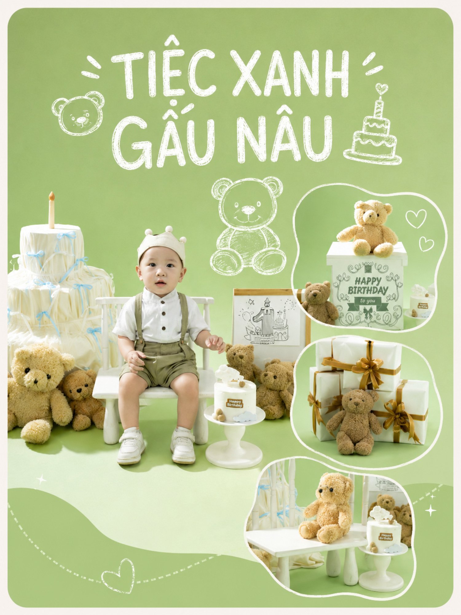 TIỆC XANH GẤU NÂU